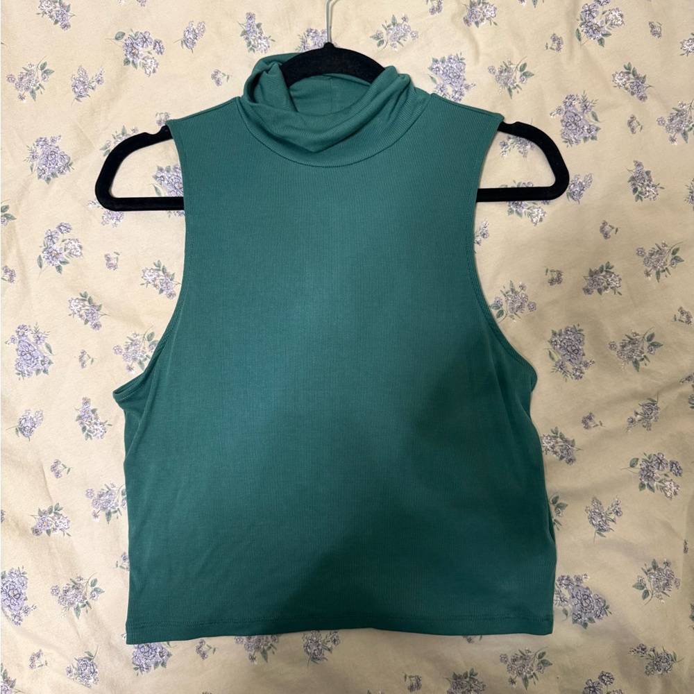 Aritzia Green Turtle Neck Tank